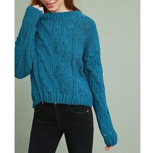 Moth For Anthroologie Tralee Chenille Canle Knit Chunky Sweater Size Large